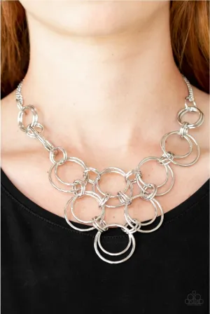 Paparazzi Ringing Off The Hook - Silver Necklace