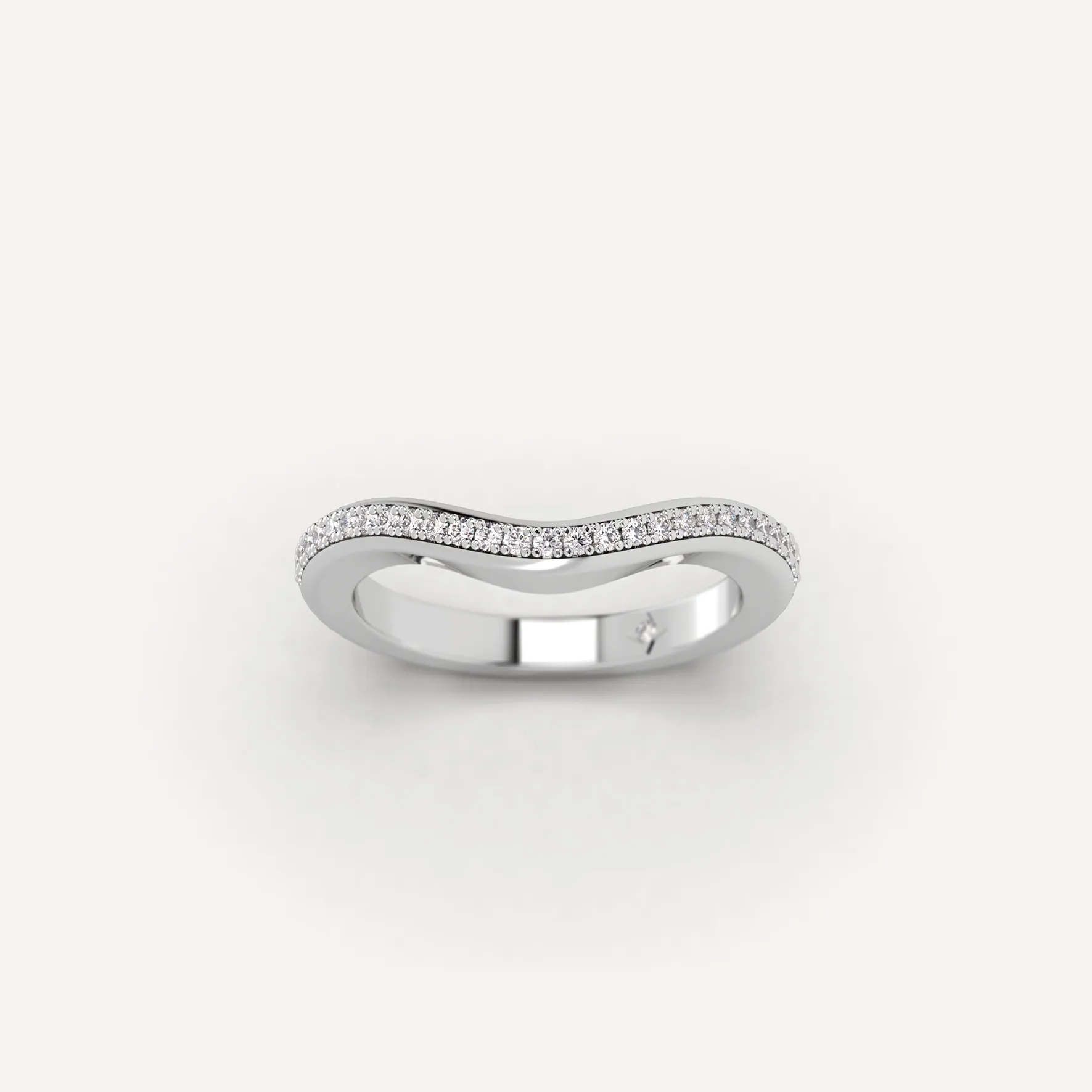 Pavé Diamond Curved Wedding Band