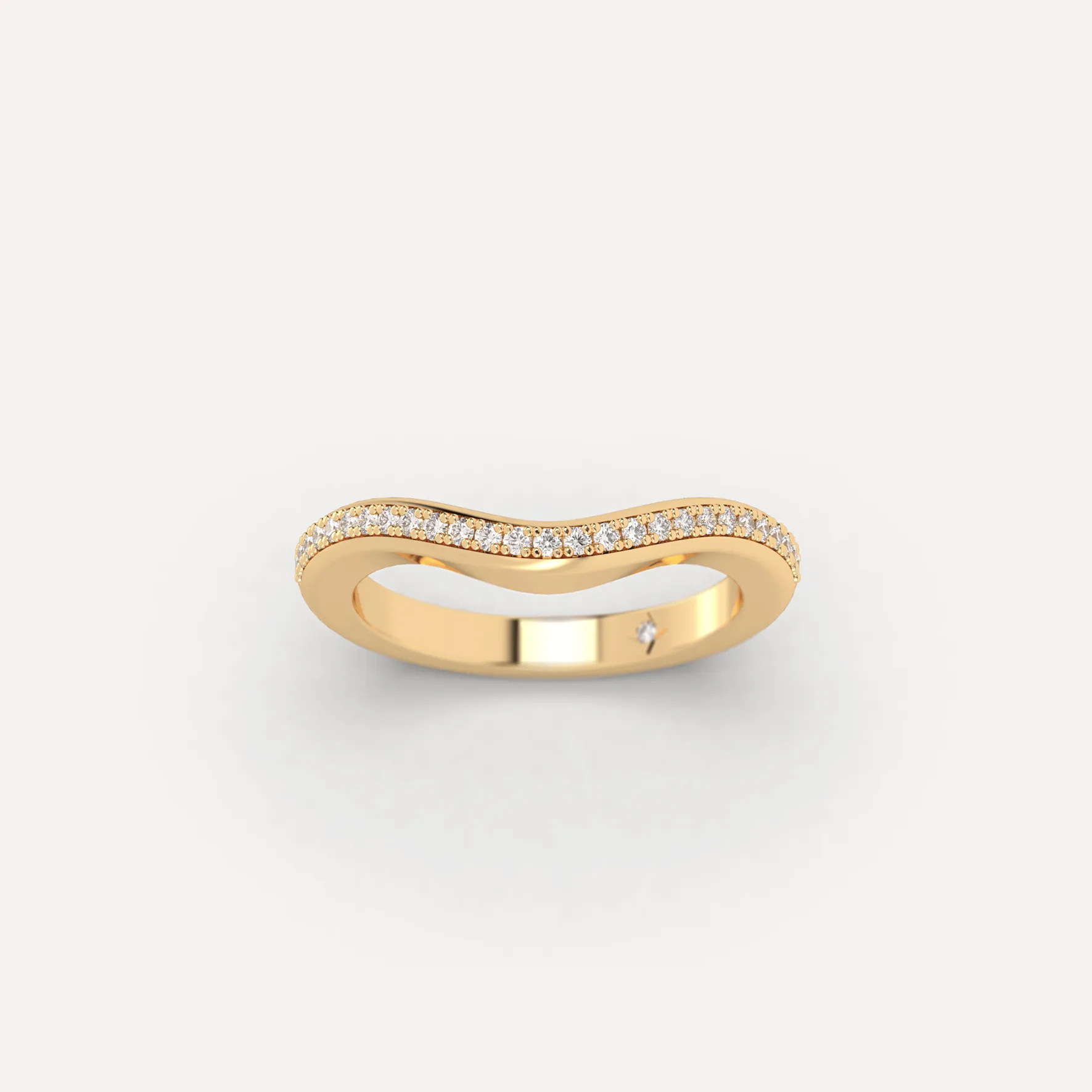 Pavé Diamond Curved Wedding Band