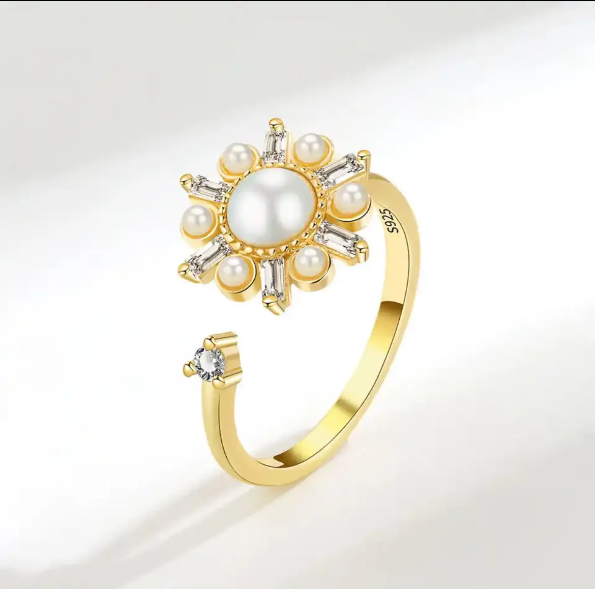 Pearl Anti Stress/Anti Anxiety Fidget Spinner Ring