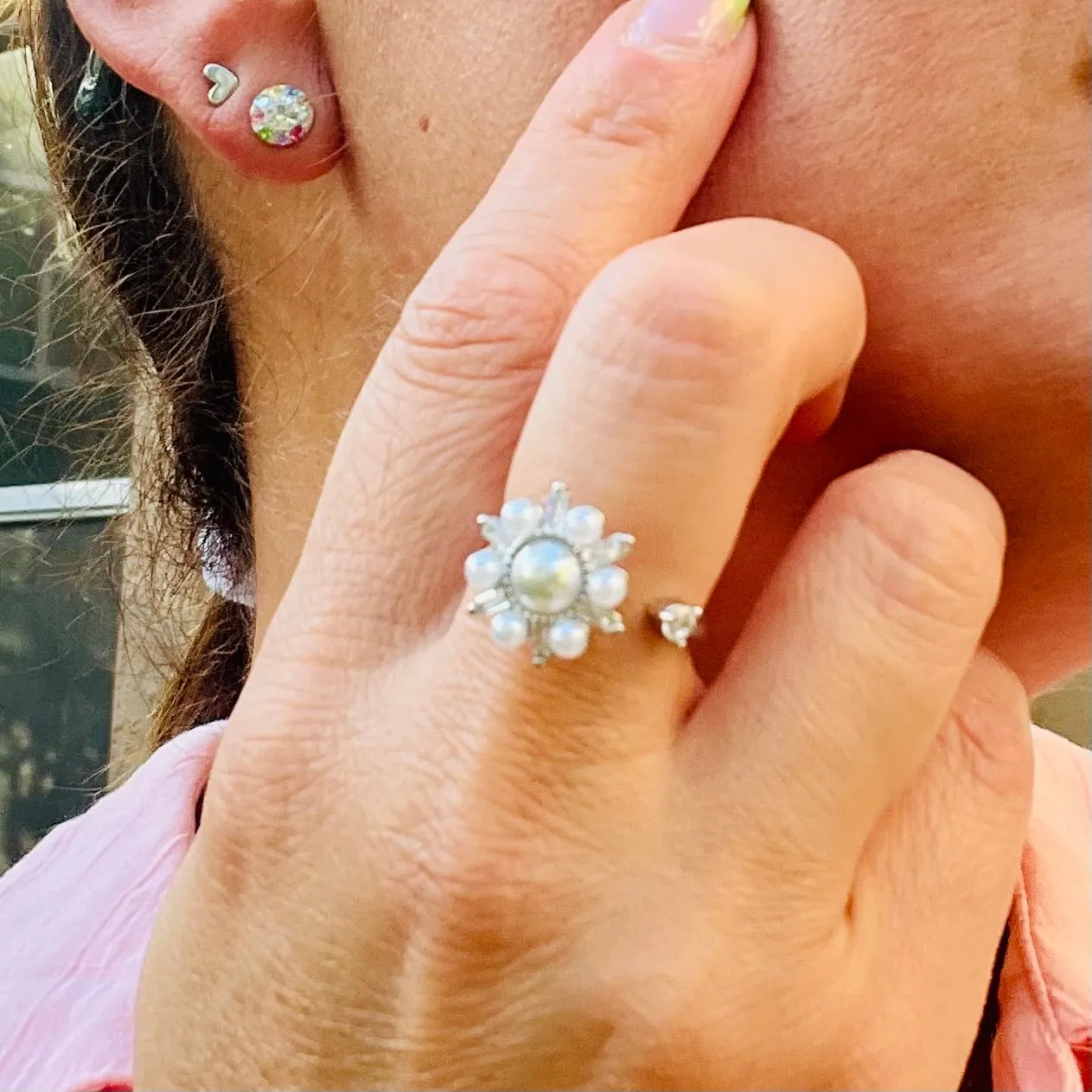 Pearl Anti Stress/Anti Anxiety Fidget Spinner Ring