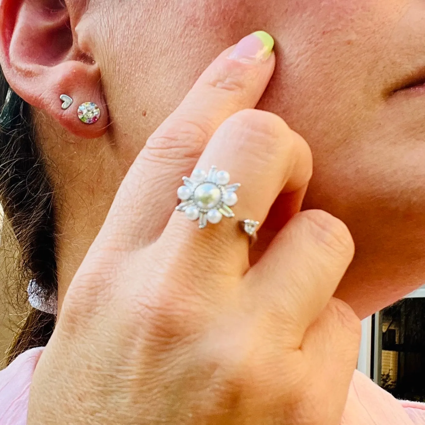 Pearl Anti Stress/Anti Anxiety Fidget Spinner Ring