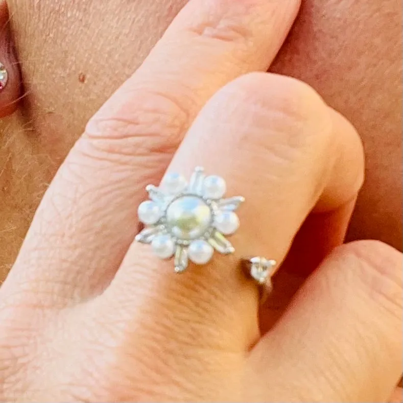 Pearl Anti Stress/Anti Anxiety Fidget Spinner Ring