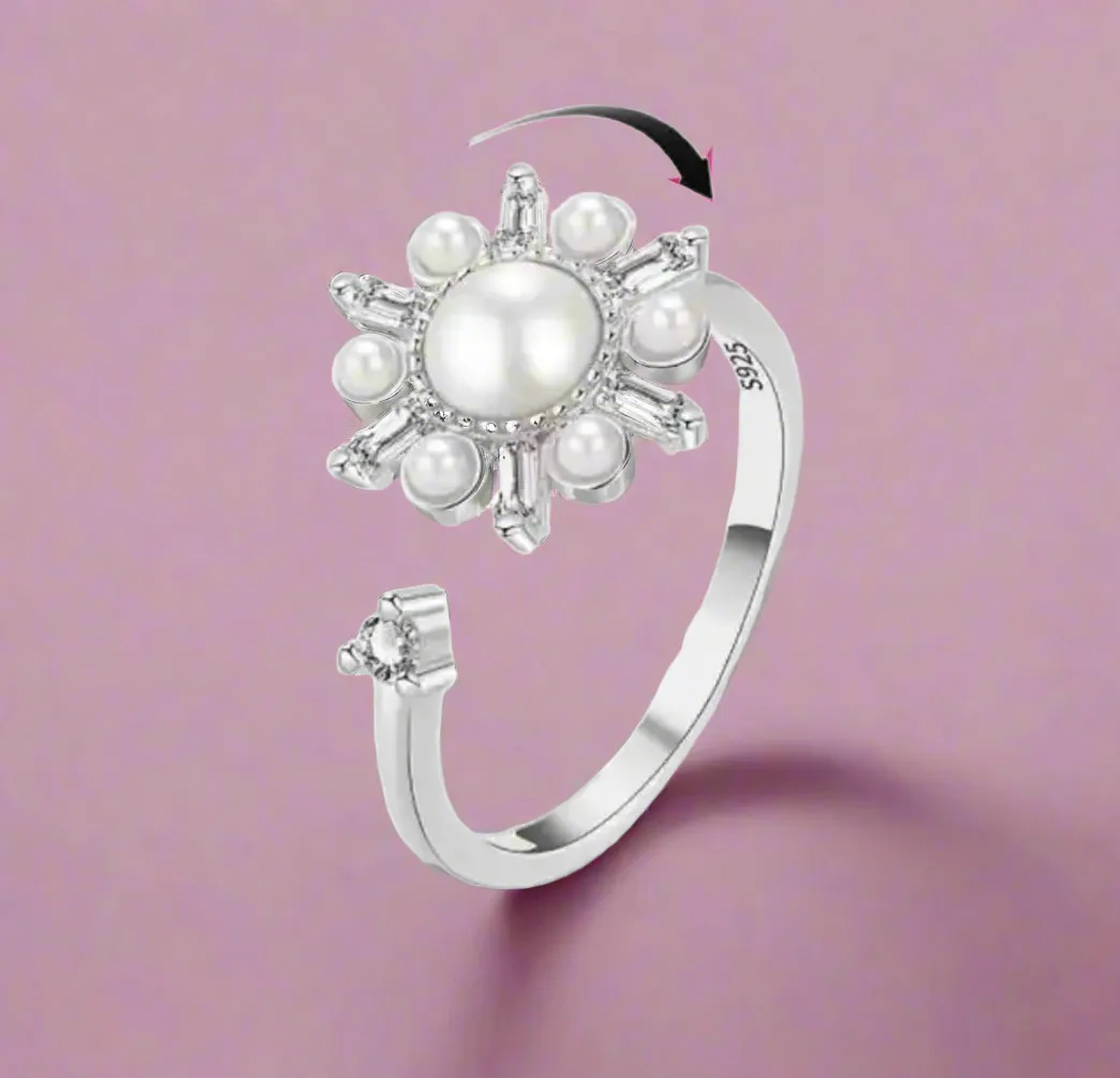 Pearl Anti Stress/Anti Anxiety Fidget Spinner Ring