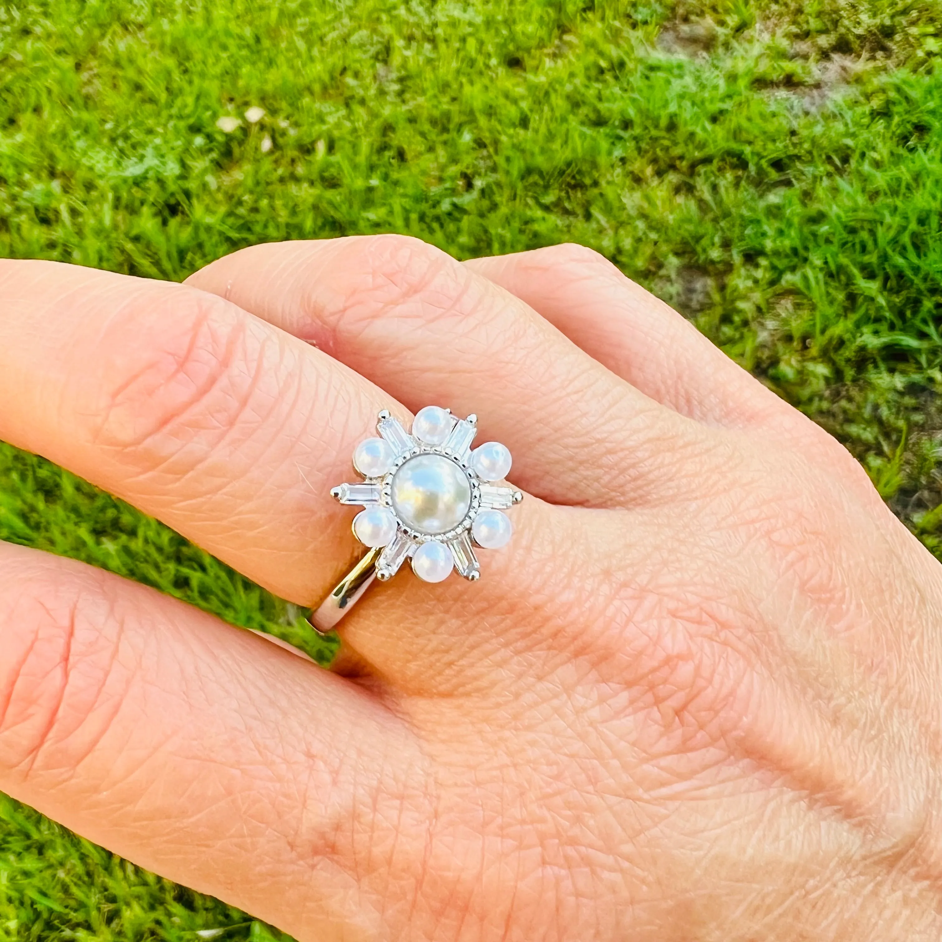Pearl Anti Stress/Anti Anxiety Fidget Spinner Ring
