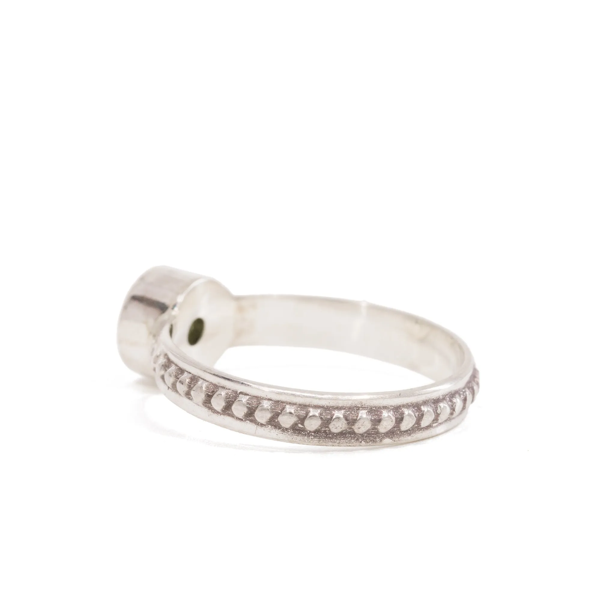 Peridot .63 Carat Sterling Silver Handcrafted Gemstone Ring