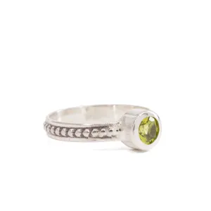 Peridot .63 Carat Sterling Silver Handcrafted Gemstone Ring