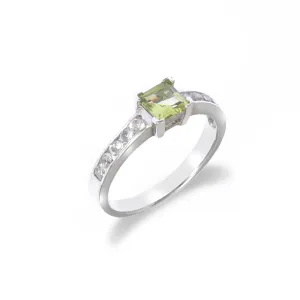 Peridot and White Topaz Ring