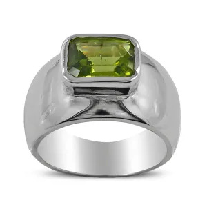 Peridot Gemstone Silver Ring