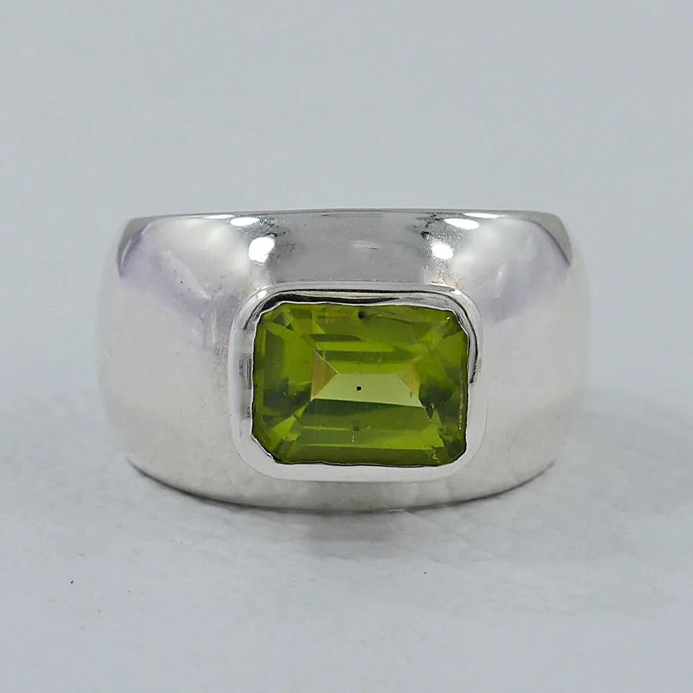Peridot Gemstone Silver Ring