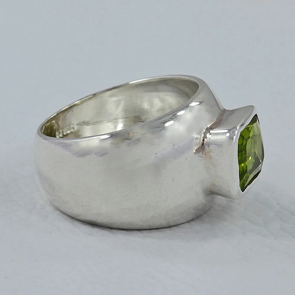 Peridot Gemstone Silver Ring
