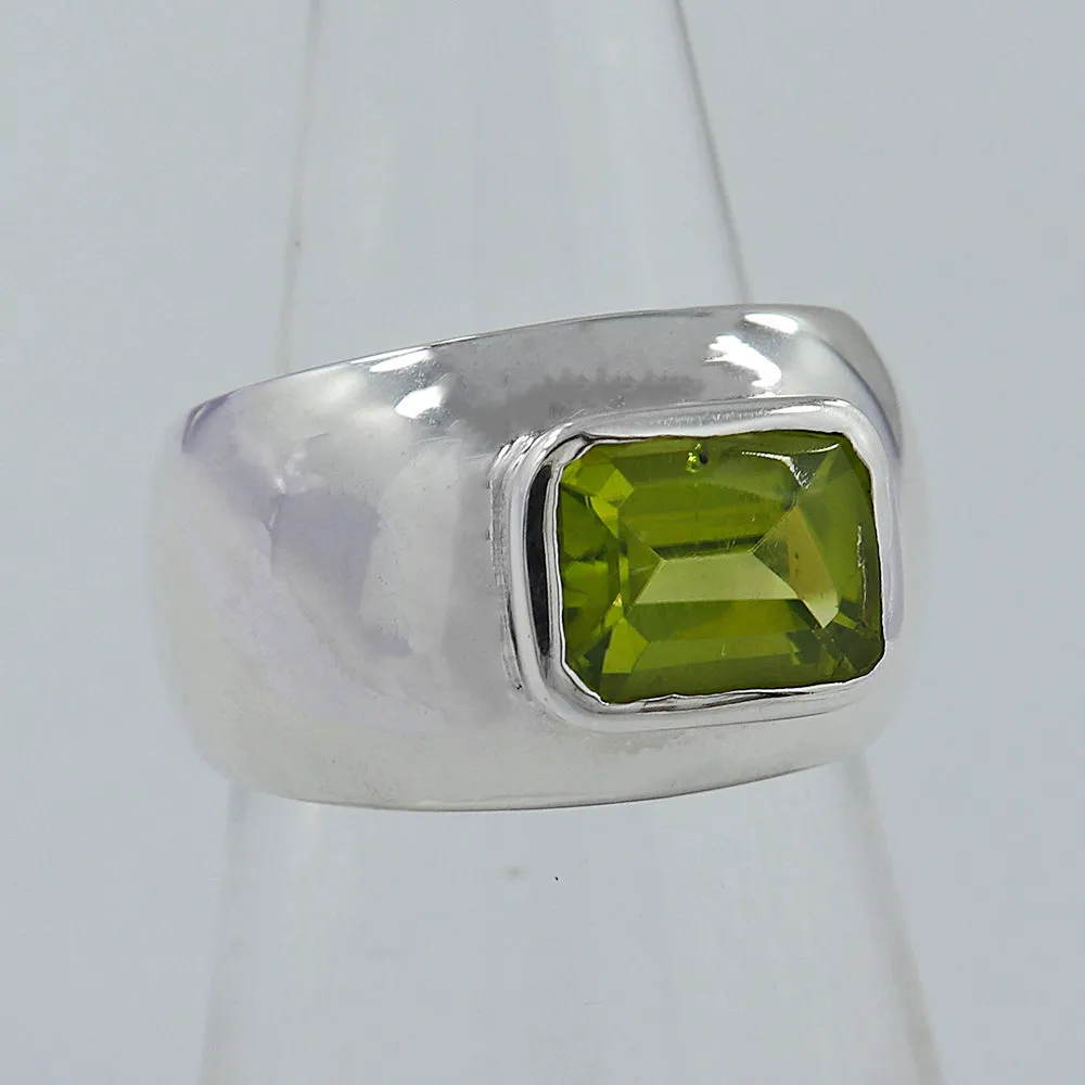 Peridot Gemstone Silver Ring
