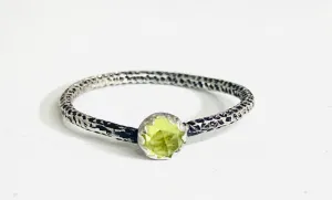 Peridot Ring, silver Ring, Gemstone, size 6.25, Stacking Ring, Silver