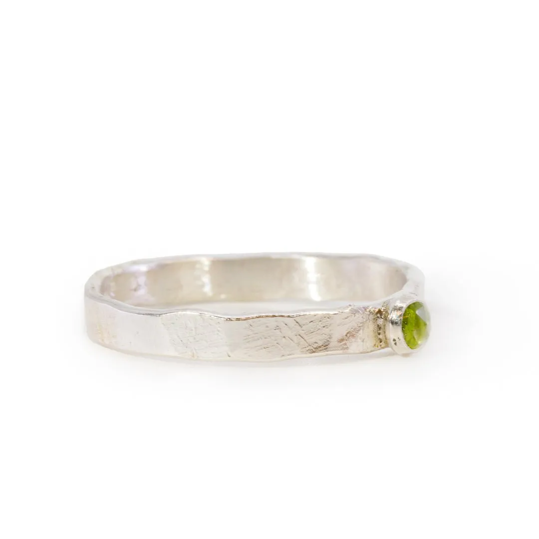 Peridot Stackable Sterling Silver Handcrafted Ring - Ceci Greco Designs