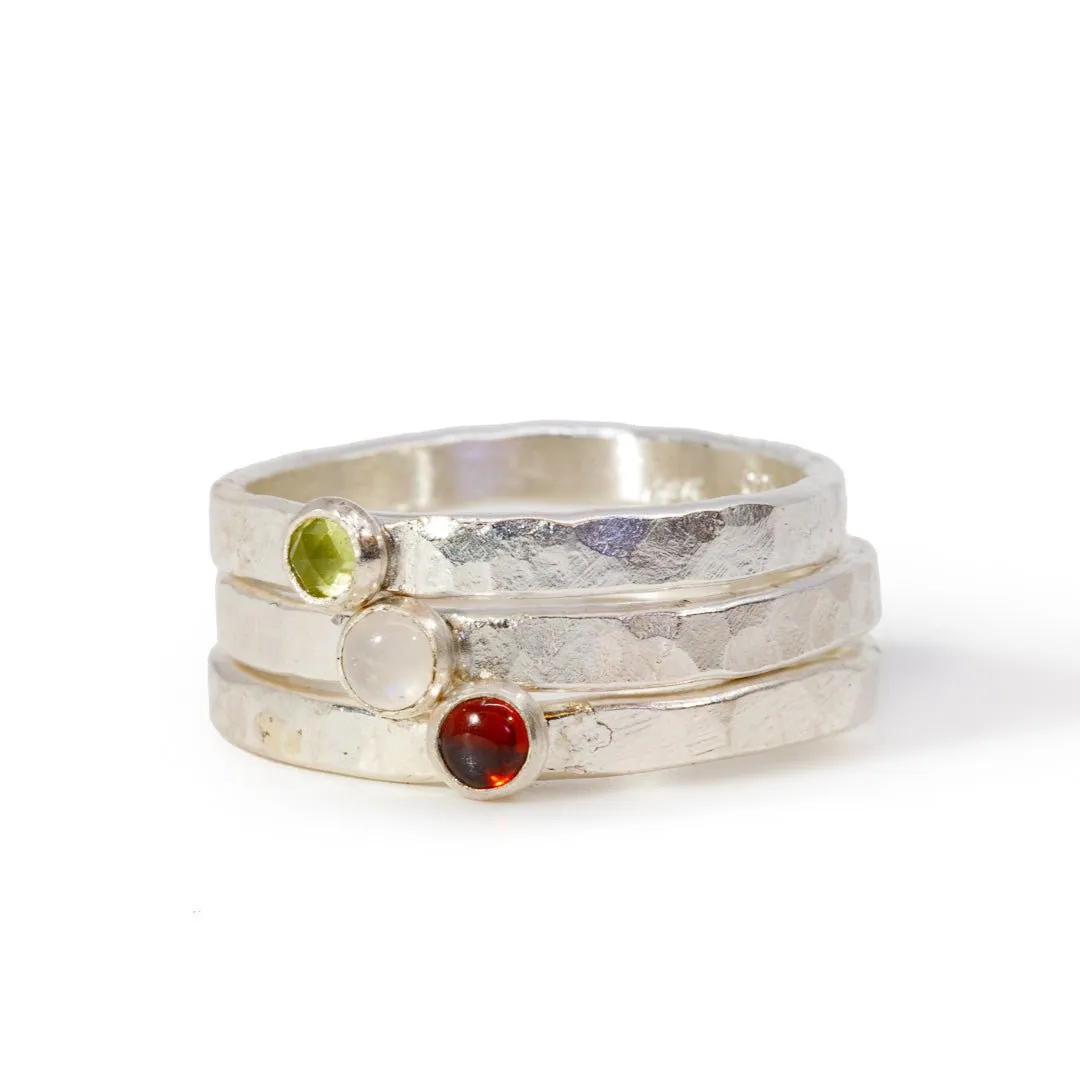 Peridot Stackable Sterling Silver Handcrafted Ring - Ceci Greco Designs