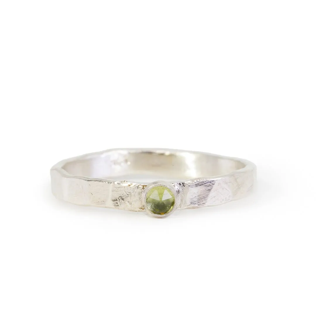 Peridot Stackable Sterling Silver Handcrafted Ring - Ceci Greco Designs