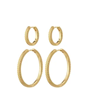 Pilgrim Pulse Gold Hoop Earring Set