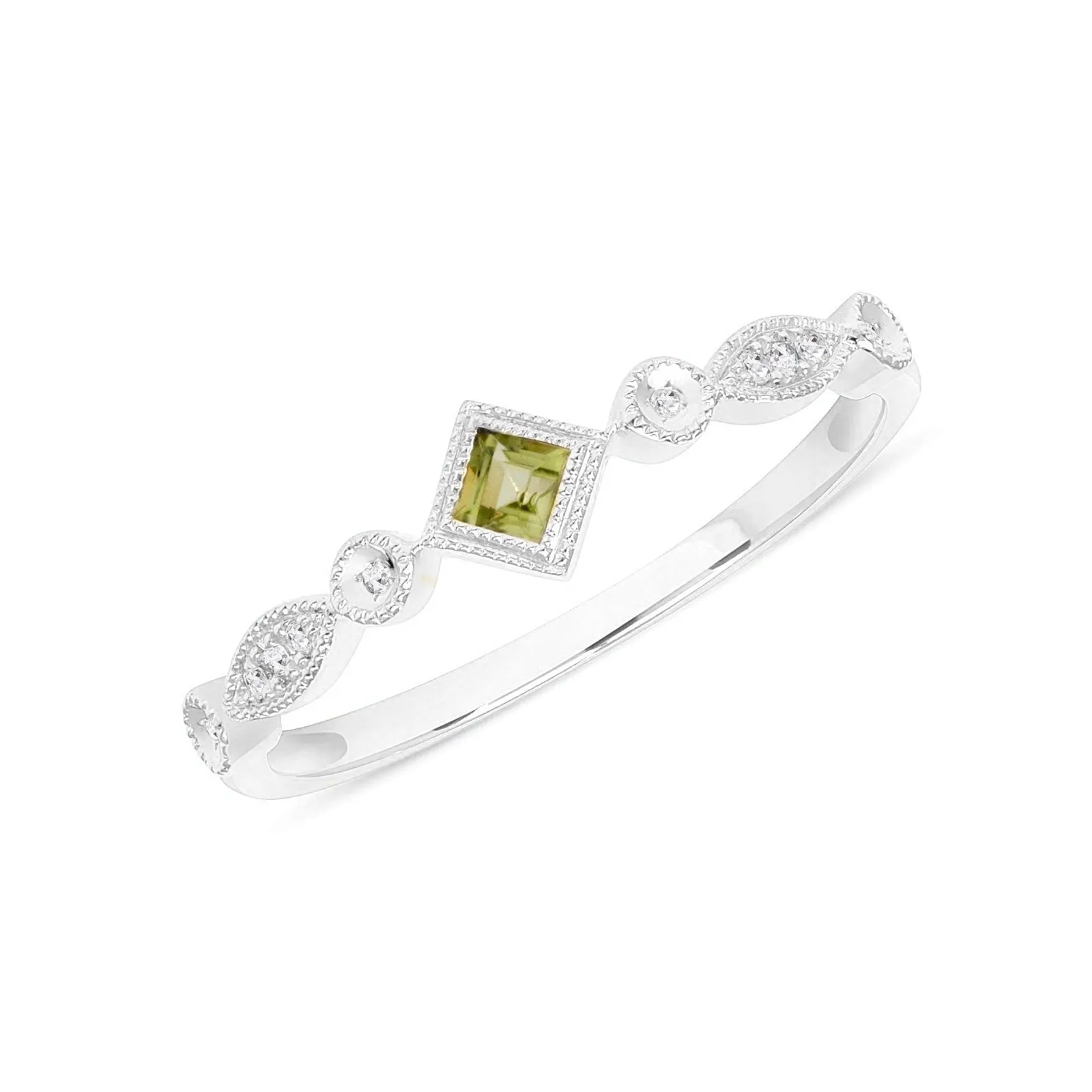 Precious Peridot and Diamond Ring
