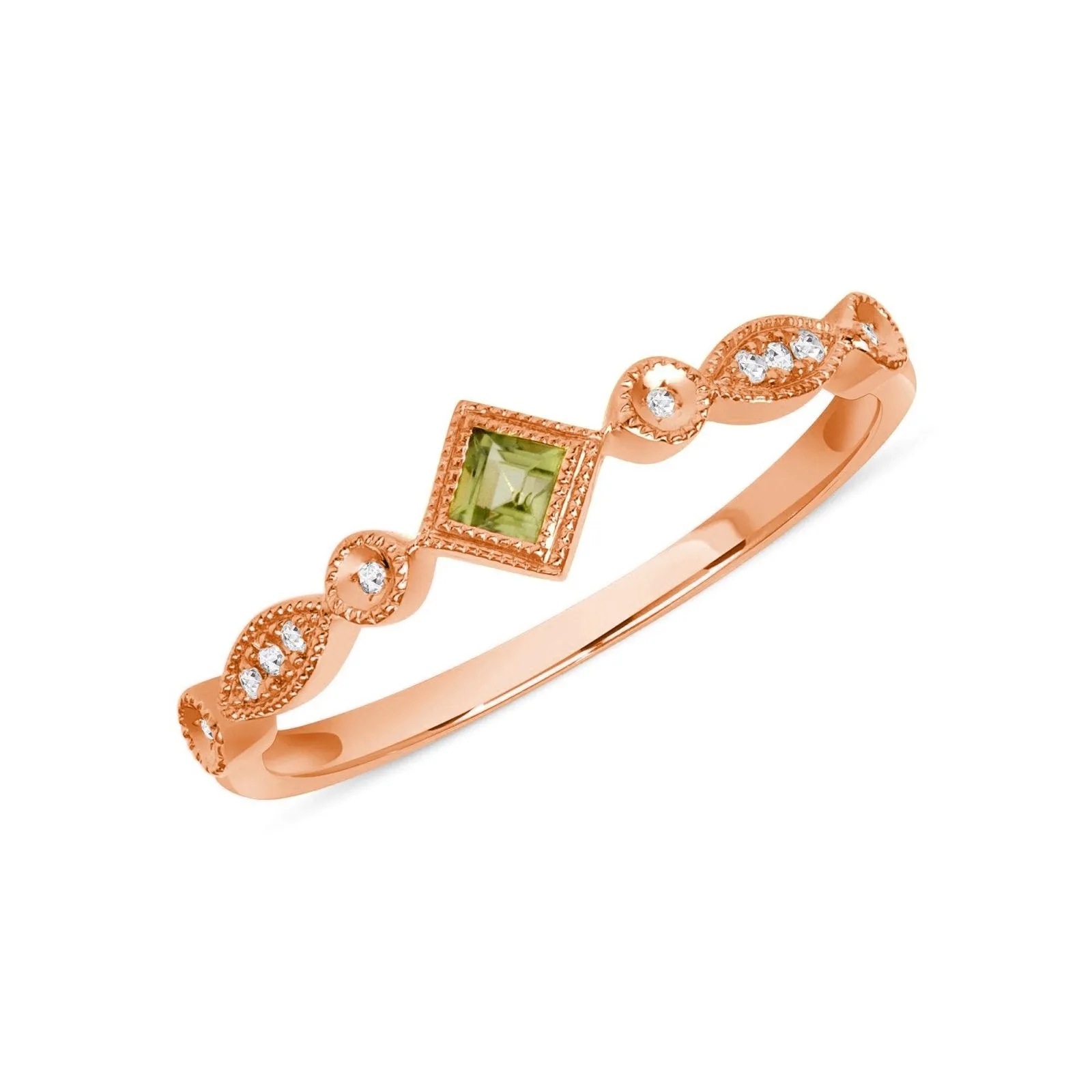Precious Peridot and Diamond Ring