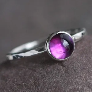 Purple Amethyst and Sterling Silver Ring