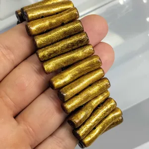 "Golden Ladder" Bracelet - Natural, Ethical, Golden Coral, Elastic