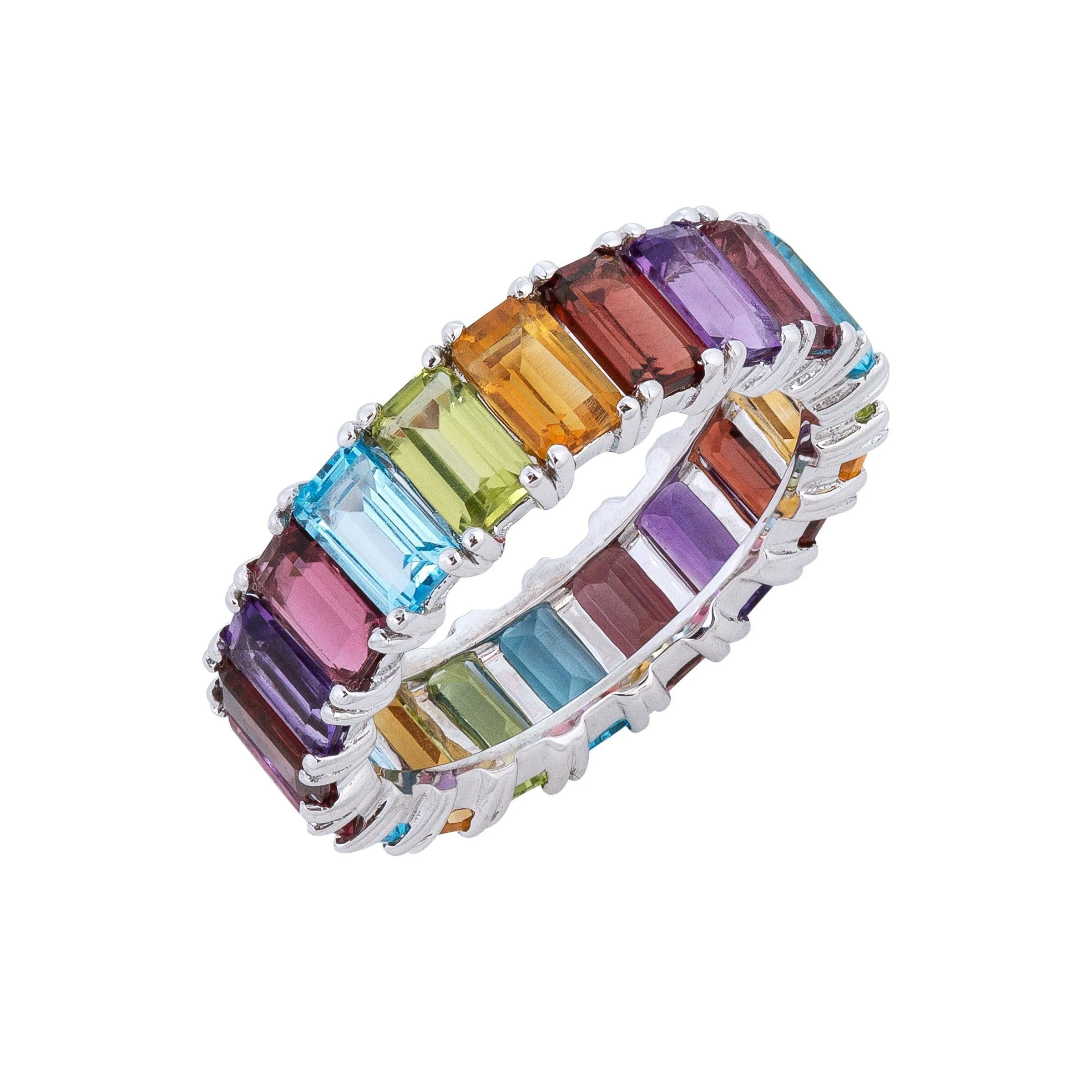 Rainbow Eternity Ring 14K