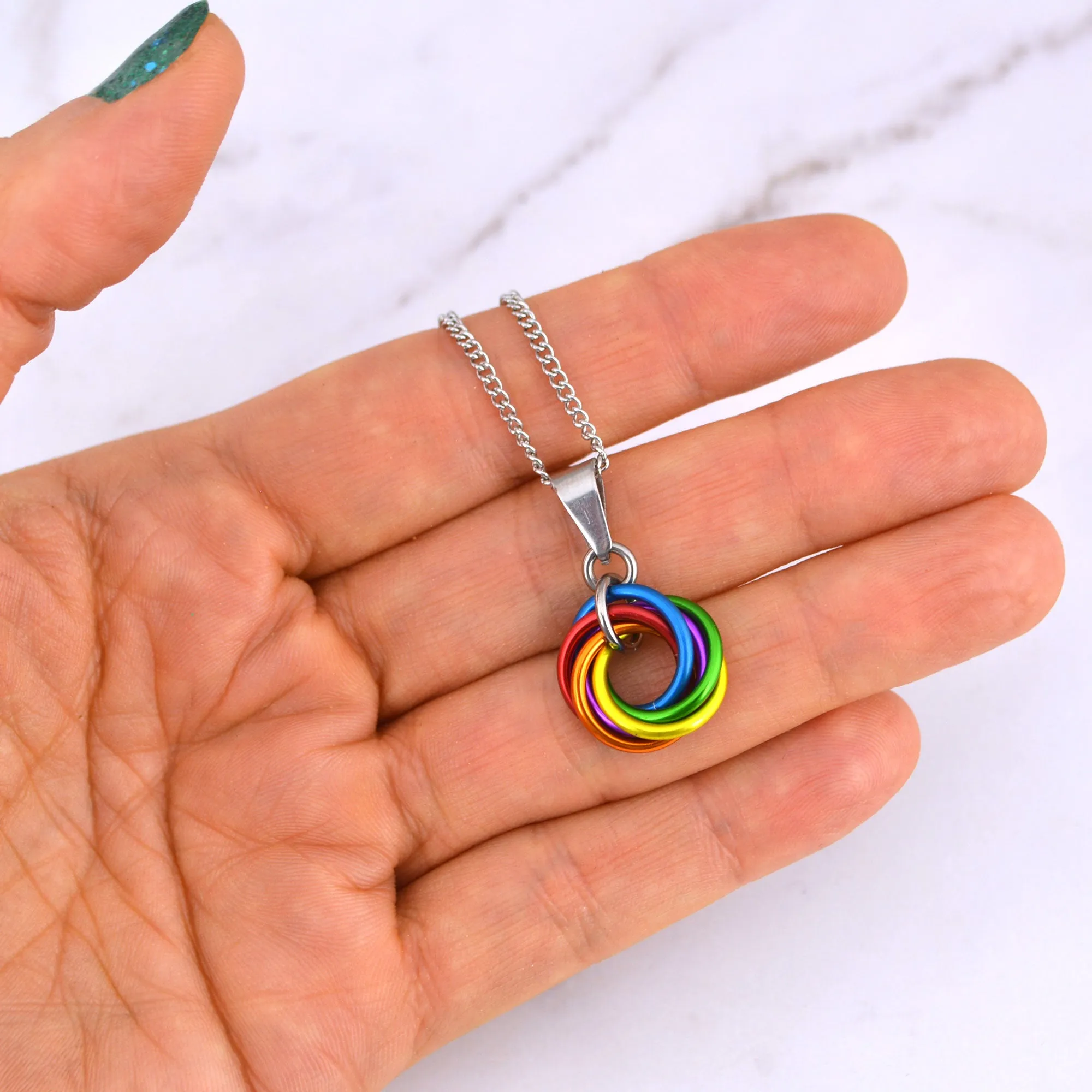 Rainbow Pride - Small Swirl Pendant