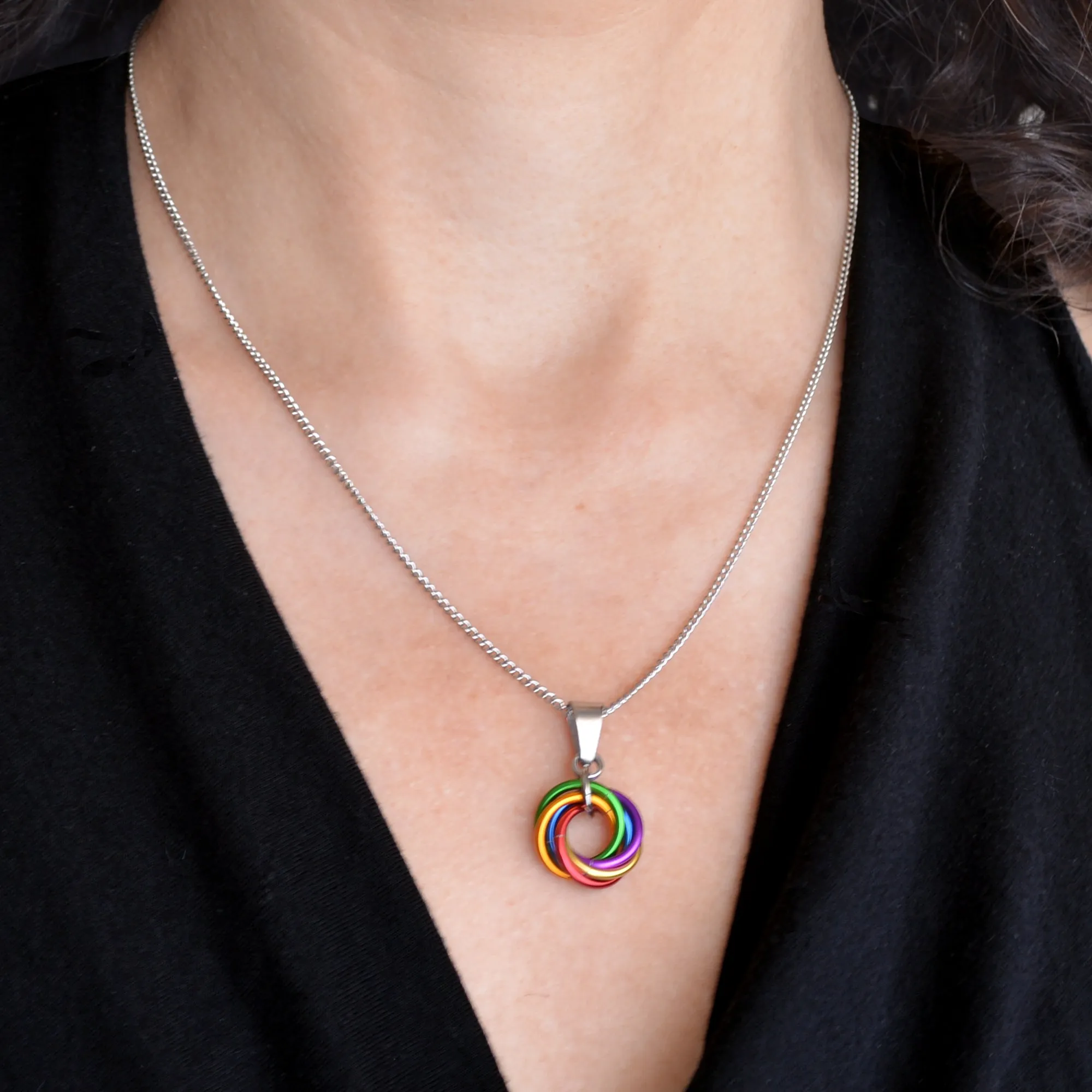Rainbow Pride - Small Swirl Pendant