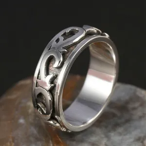 Real Solid 925 Sterling Silver Rings Arrow Rotatable Fashion Punk Jewelry Size 8-11