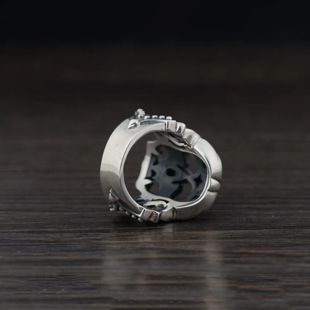 Real Solid 925 Sterling Silver Rings Skeletons & Skulls Heart Gothic Punk Jewelry Size 9-13