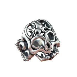 Real Solid 925 Sterling Silver Rings Skeletons & Skulls Heart Gothic Punk Jewelry Size 9-13