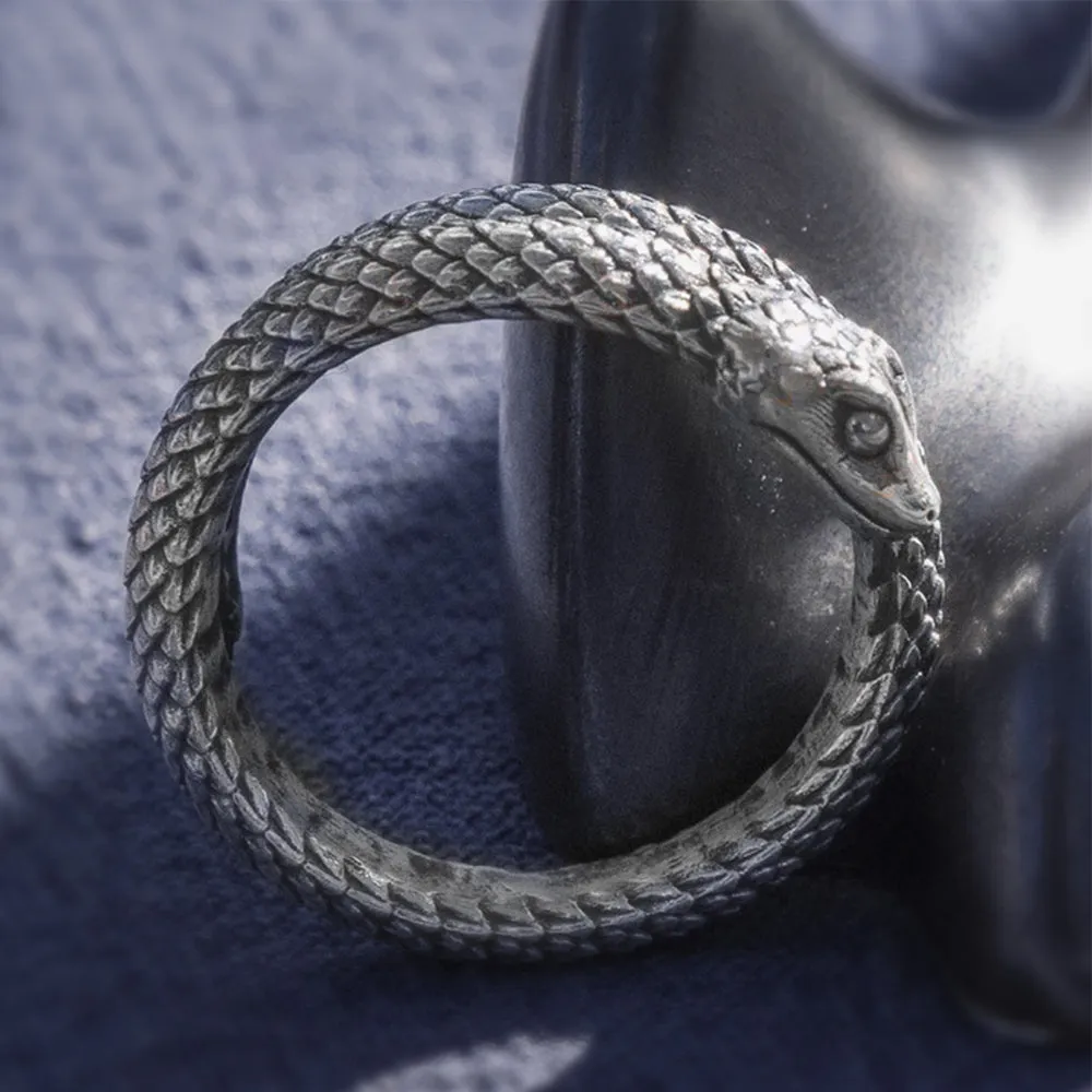 Real Solid 999 Sterling Silver Rings Snake Animals Fashion Jewelry Adjustable 4-12