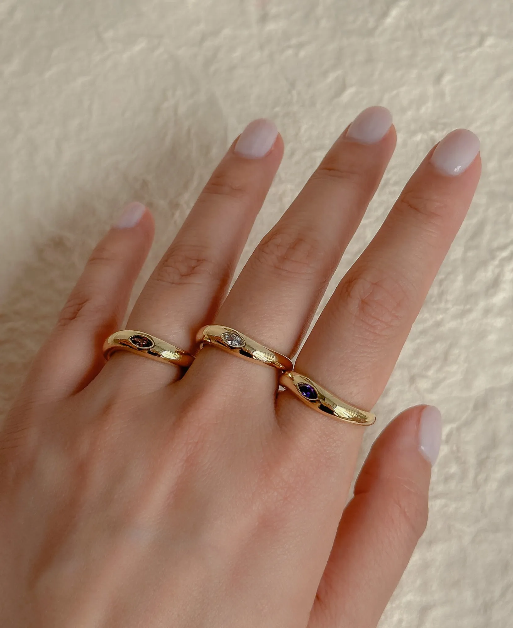 Renee Gypsy Amethyst Stackable Gold Ring