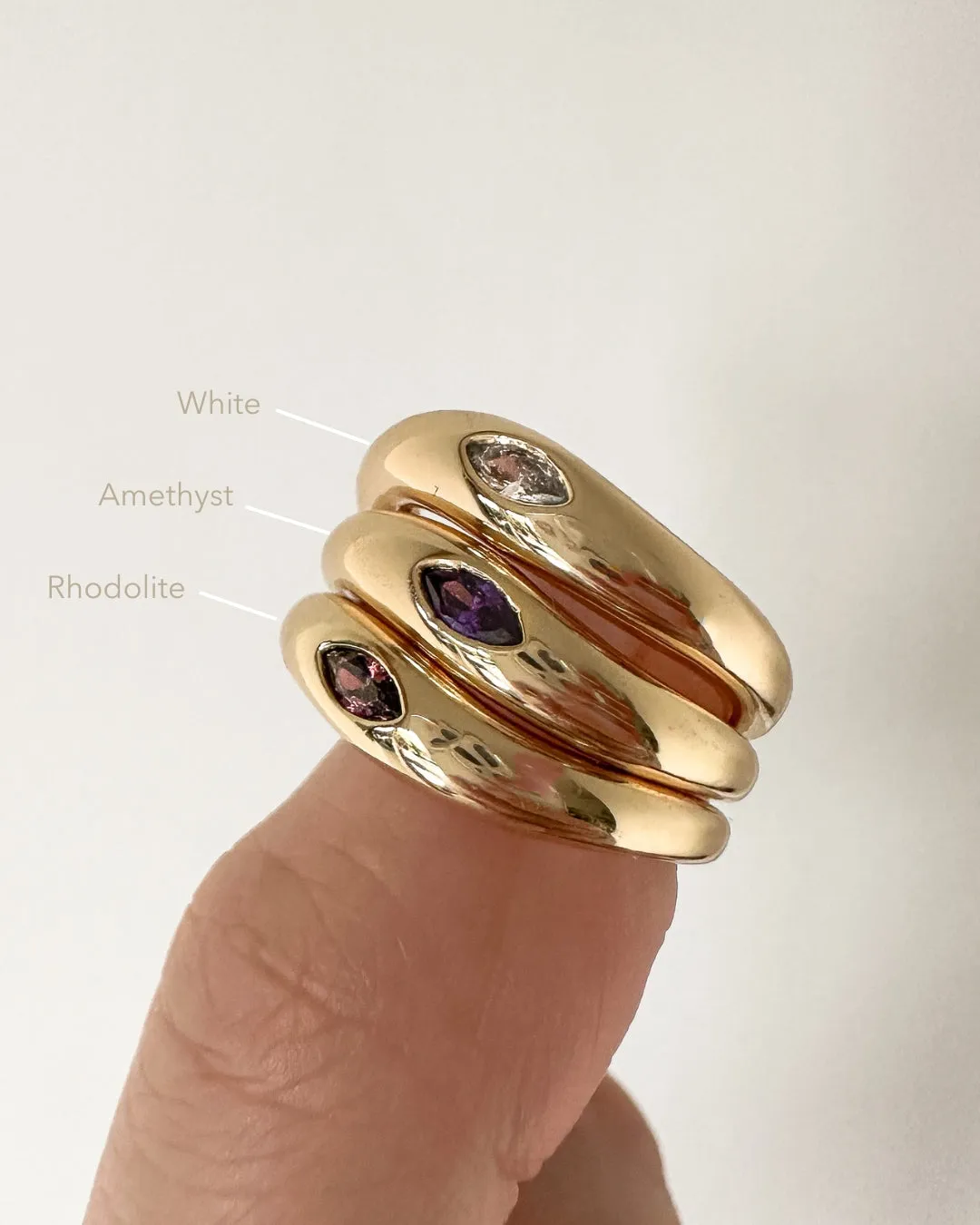 Renee Gypsy Amethyst Stackable Gold Ring