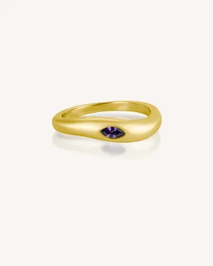 Renee Gypsy Amethyst Stackable Gold Ring