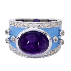 Ring- Amethyst and Diamond (Enamel)  (272CS)