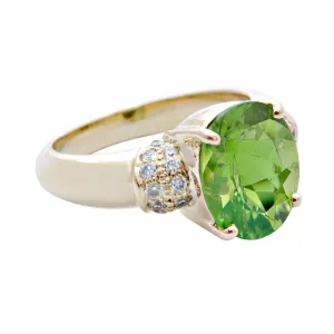 Ring-Peridot and Diamond  (1766N)