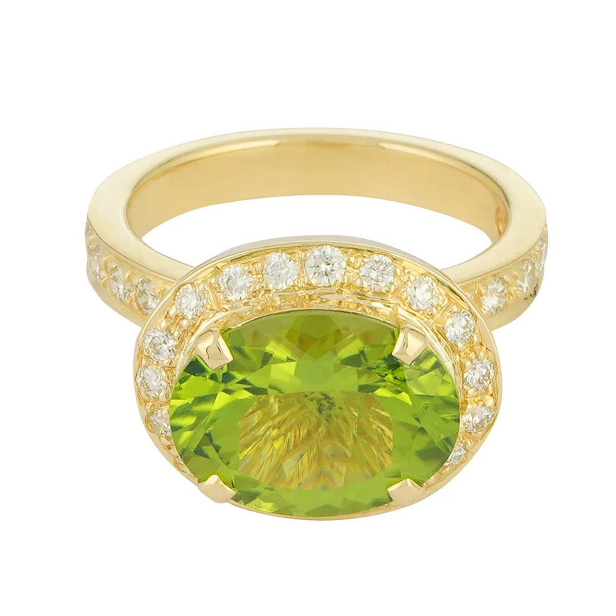 Ring - Peridot and Diamond (2222E)