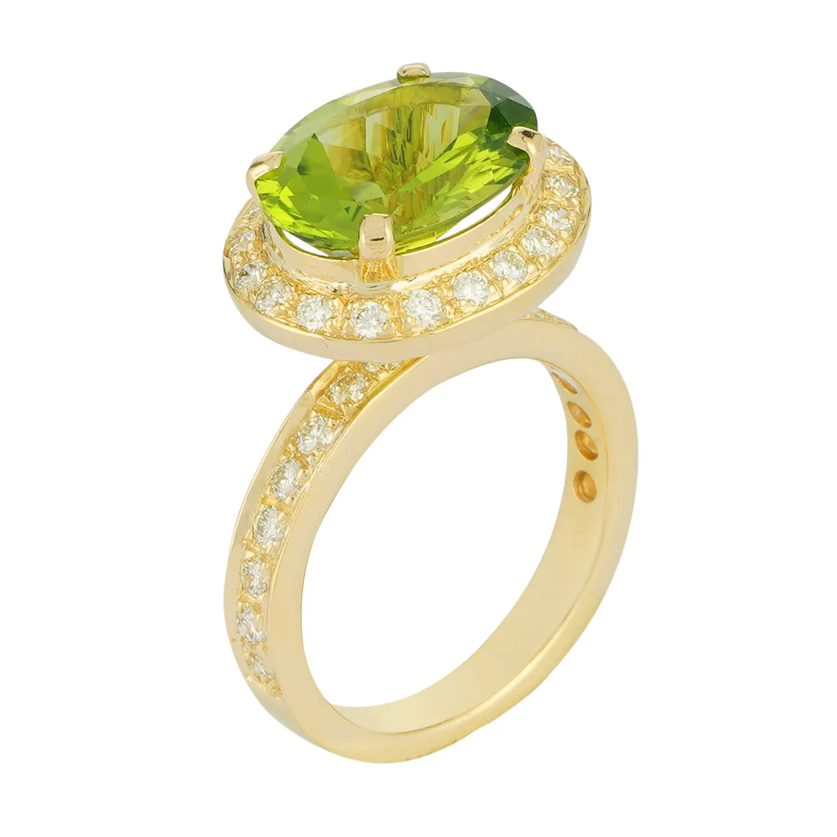 Ring - Peridot and Diamond (2222E)