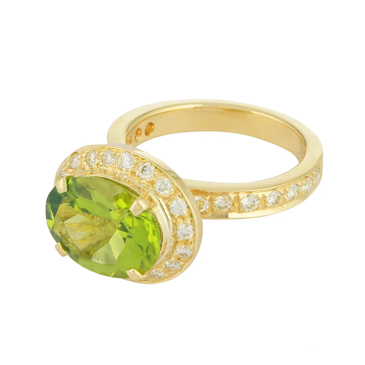 Ring - Peridot and Diamond (2222E)