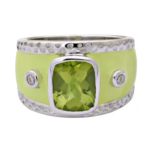 Ring-Peridot and Diamond (Enamel)  (222QS)
