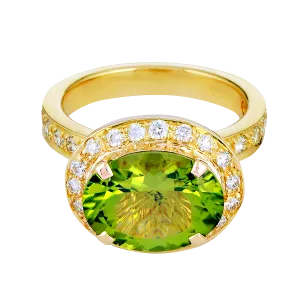Ring - Peridot and Diamond