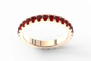 ROSE GOLD BIRTHSTONE ETERNITY PAVE STACKING BAND