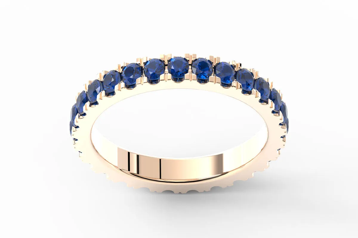 ROSE GOLD BIRTHSTONE ETERNITY PAVE STACKING BAND