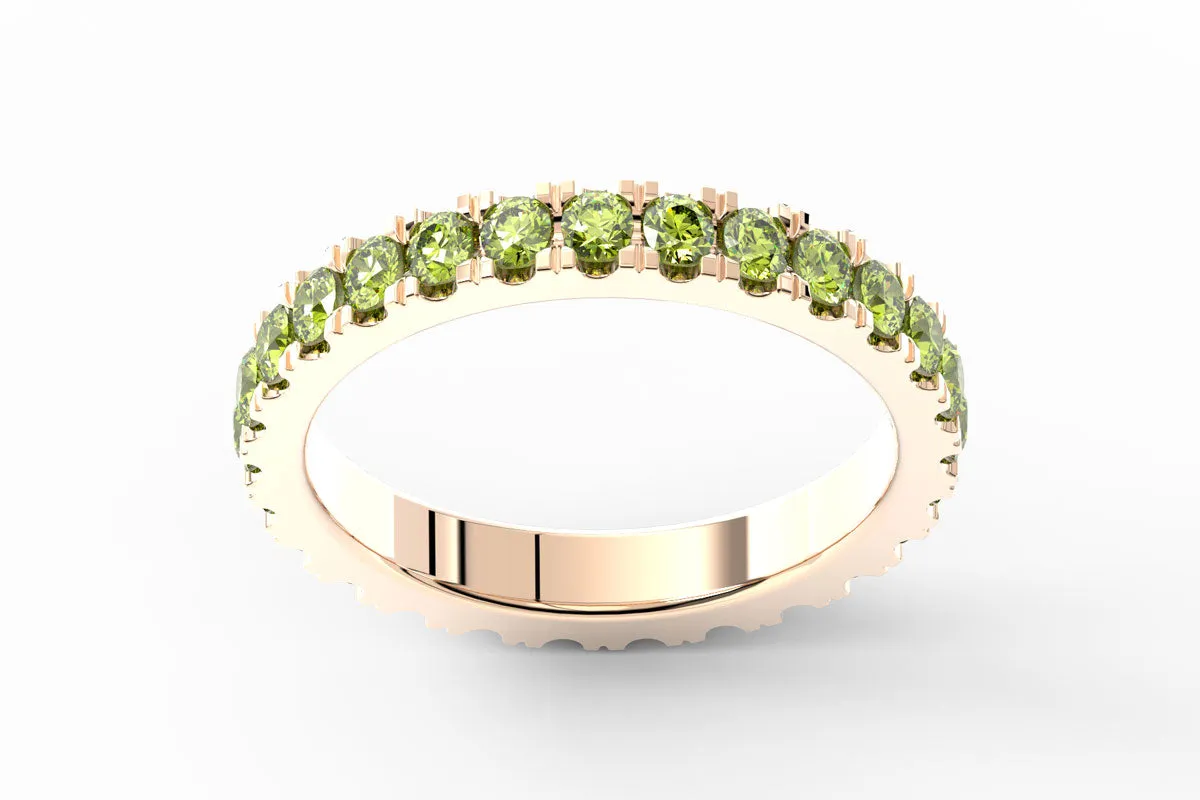 ROSE GOLD BIRTHSTONE ETERNITY PAVE STACKING BAND