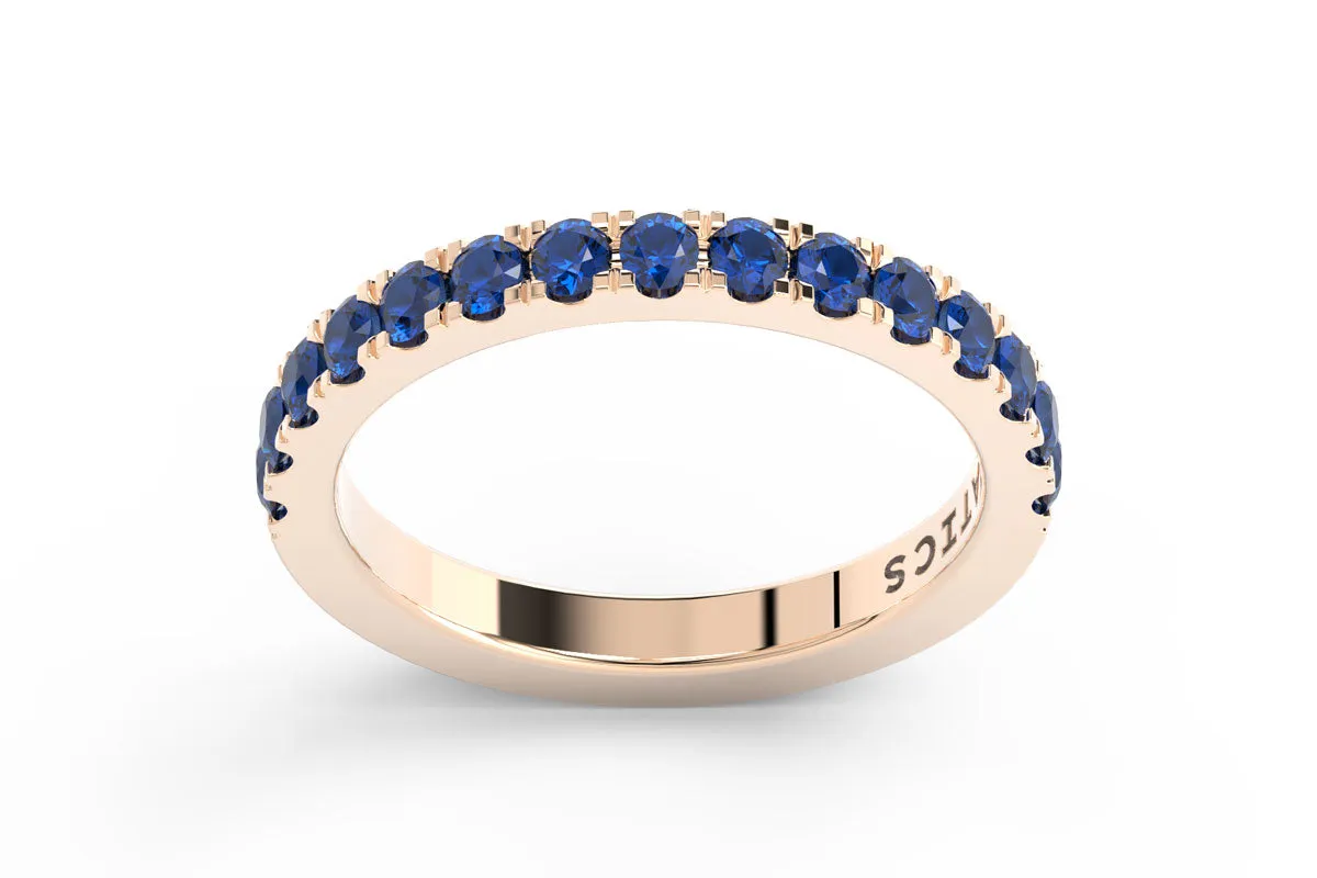 ROSE GOLD BIRTHSTONE HALF PAVE STACKING BAND