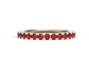 ROSE GOLD BIRTHSTONE HALF PAVE STACKING BAND