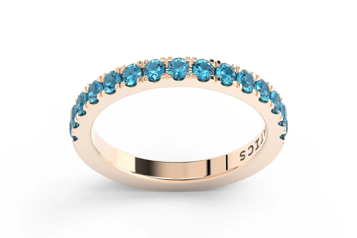 ROSE GOLD BIRTHSTONE HALF PAVE STACKING BAND