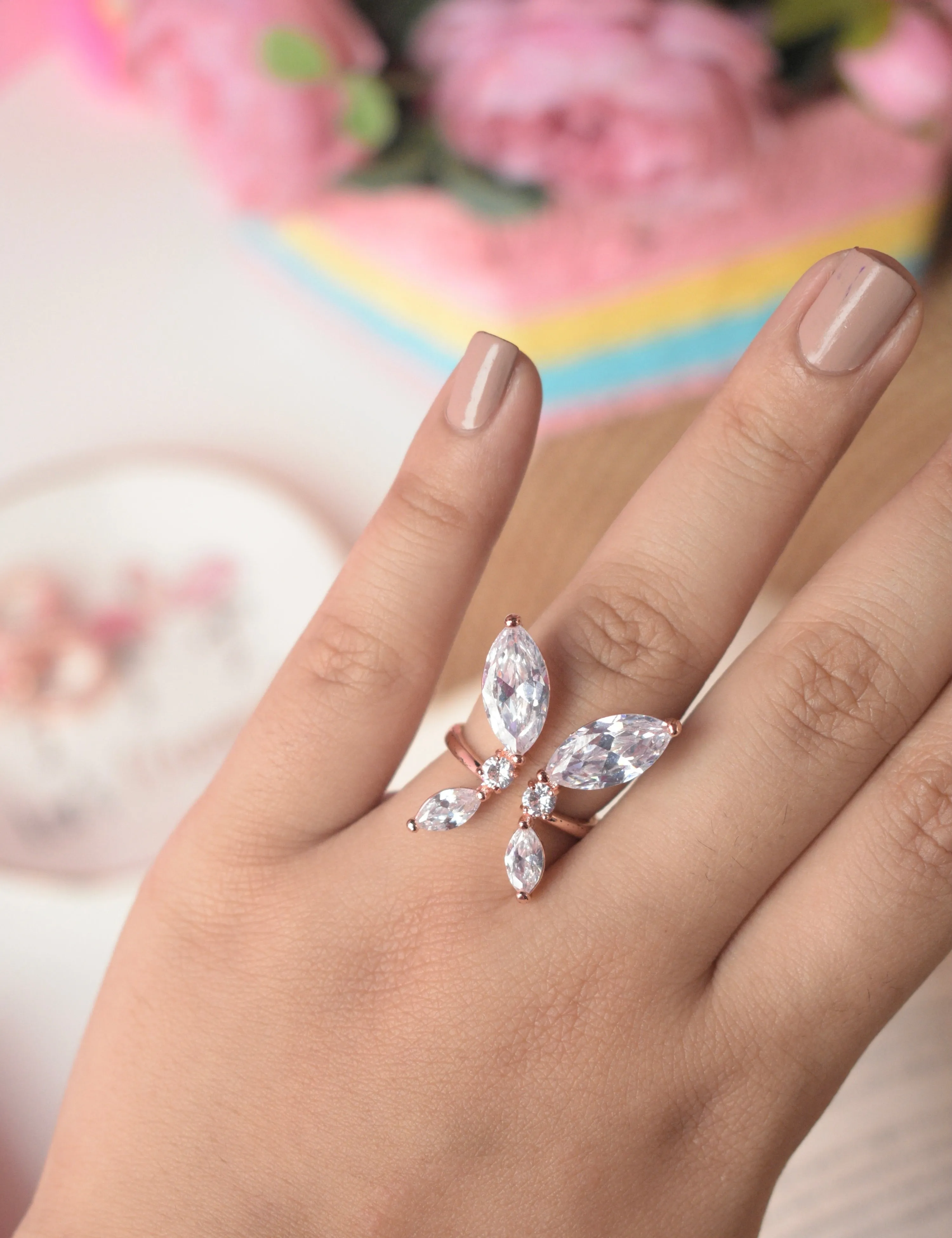 Rose Gold Cocktail Rings (Adjustable)