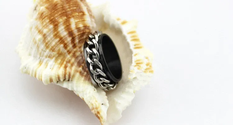 Rotating Braided Chain Spinner Ring